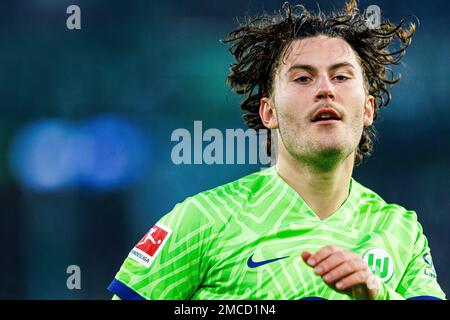 Wolfsburg, Allemagne. 21st janvier 2023. Firo : 01/21/2023, football, 1st ligue, 1st Bundesliga, Saison 2022/2023, VfL Wolfsburg - SC Freiburg Jonas Wind (VFL Wolfsburg) portrait, Credit: dpa/Alamy Live News Banque D'Images