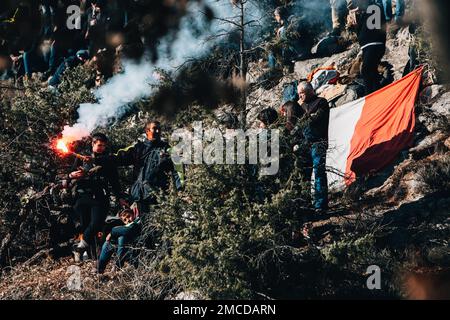 Ambiance pendant le Rallye automobile Monte Carlo 2023, 1st tour du Championnat du monde de voitures de rallye WRC 2023, de 19 janvier au 22, 2023 à Monte Carlo, Monaco - photo Thomas fenêtre / DPPI Banque D'Images