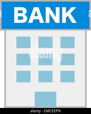 Icône de banque de conception plate. Institution financière. Vecteur modifiable. Illustration de Vecteur