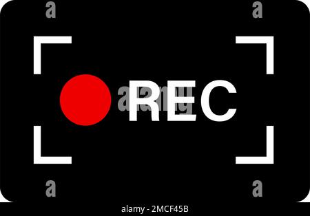 Icône de panneau pour l'enregistrement vidéo. Enr. Vecteur modifiable. Illustration de Vecteur