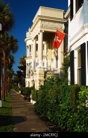 Majestueux Homes Line East Battery Street à Charleston, en Caroline du Sud Banque D'Images