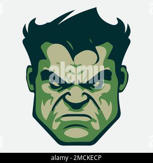 illustration vectorielle, monstre vert, dessin d'art hulk Illustration de Vecteur