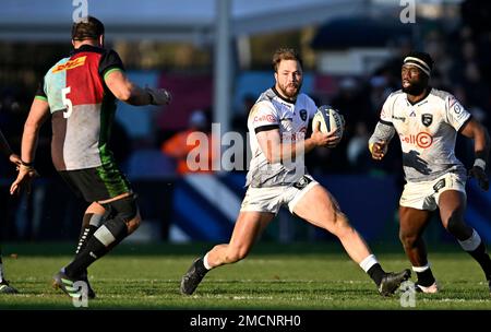 Twickenham, Royaume-Uni. 21st janvier 2023. Coupe des champions européens de rugby. Harlequins V Cell C Sharks. Twickenham Stoop. Twickenham. Marnus Potgieter (requins) pendant la coupe Harlequins V Cell C Sharks Heineken Champions Round 4, Pool A Match. Credit: Sport en images/Alamy Live News Banque D'Images