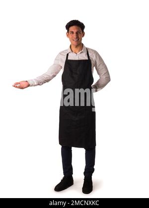 Coup de pleine longueur ou serveur jeune chef posing Banque D'Images