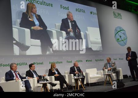 Berlin, Allemagne - janvier 2023 - Forum d'experts du Forum mondial pour l'alimentation et l'agriculture dans le Cube, Messe Berlin halls. (Photo de Markku Rainer Peltonen) Banque D'Images