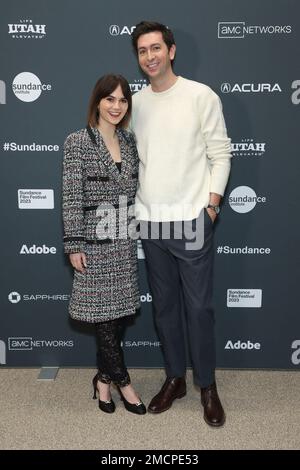 Park City, Utah, États-Unis. 21st janvier 2023. Emilia Jones, Nicholas Braun à l'arrivée pour la première PERSONNE de CAT au Sundance film Festival 2023, Eccles Theatre, Park City, UT 21 janvier 2023. Crédit : JA/Everett Collection/Alay Live News Banque D'Images