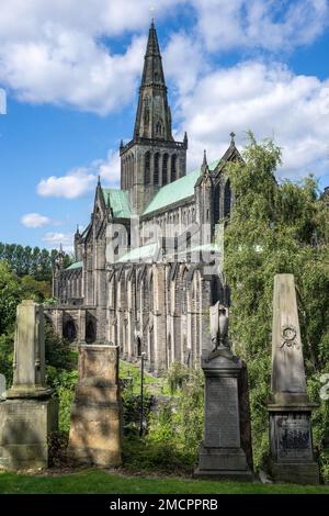 La cathédrale historique de Glasgow du 13e siècle vue de la nécropole de Glasgow Banque D'Images