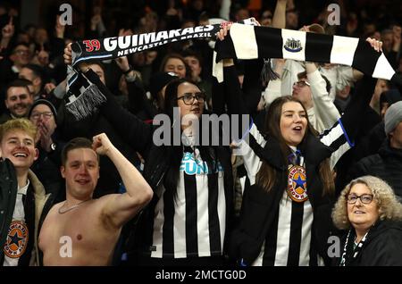 Londres, Angleterre, 21st janvier 2023. Newcastle United fans lors du match de la Premier League à Selhurst Park, Londres. Le crédit photo devrait se lire: Paul Terry / Sportimage Banque D'Images