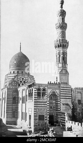 Mosquée funéraire du Sultan Qayitbay avant restauration. Banque D'Images