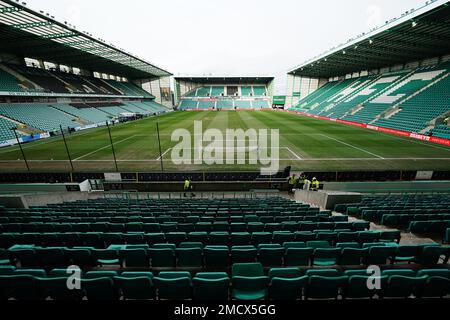 Vue générale du stade avant le quatrième tour de la coupe d'Écosse à Hibernian, Édimbourg. Date de la photo: Dimanche 22 janvier 2023. Banque D'Images