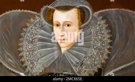 MARY REINE DES ÉCOSSAIS (1542-1587) dans l'un des portraits de 'Sheffield' peints sous le règne de James I après un original de Nicholas Hilliard. Banque D'Images