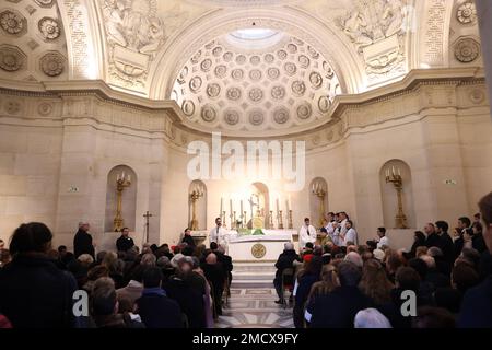 EXCLUSIF. Louis Alphonse de Bourbon, duc d'Anjou assiste à la messe annuelle en l'honneur de la date anniversaire de la mort de Louis XVI à la Chapelle Expiatoire de Paris, France sur 22 janvier 2023. Louis Alphonse de Bourbon est le chef de la Maison de Bourbon. Des membres de la famille gouvernaient auparavant la France et d'autres pays. Selon les légitimistes, il est considéré comme le préjugé du défunt trône de France comme Louis XX. Photo de Jerome Dominé/ABACAPRESS.COM Banque D'Images