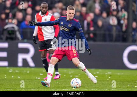 ROTTERDAM, PAYS-BAS - JANVIER 22 : Kenneth Taylor d'Ajax lors du match hollandais entre Feyenoord et Ajax à Stadion Feijenoord sur 22 janvier 2023 à Rotterdam, pays-Bas (photo de Patrick Goosen/Orange Pictures) Banque D'Images