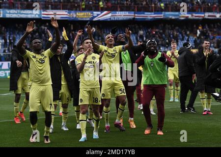 Genova, Italie. 22nd janvier 2023. Dernière joie (Udinese) pendant l'italien 'erie Un match entre Sampdoria 0-1 Udinese au stade Luigi Ferraris sur 22 janvier 2023 à Gênes, Italie. Credit: Maurizio Borsari/AFLO/Alay Live News Banque D'Images