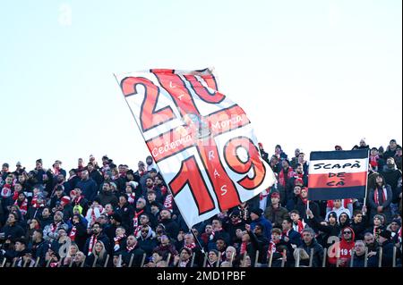 Monza, Italie. 22nd janvier 2023. AC Monza porte des suporters pendant la série italienne Un match de balle-ballon entre AC Monza et US Sassuolo Calcio le 22 janvier 2023 au stade U-Power de Monza, en Italie. Photo Tiziano Ballabio crédit: Tiziano Ballabio/Alamy Live News Banque D'Images