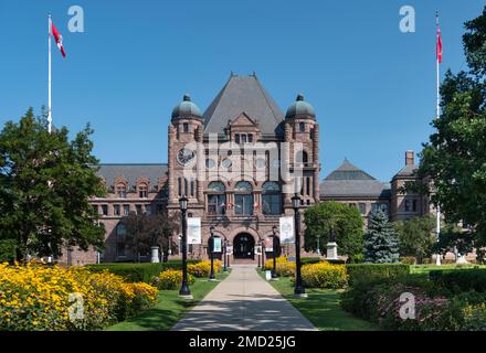 Édifice de l'Assemblée législative de l'Ontario Queen's Park en été, Queens Park, Toronto, Canada Banque D'Images