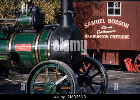 Moteur de traction coloré au traction Engine Rally, Cheshire, Angleterre, Royaume-Uni Banque D'Images