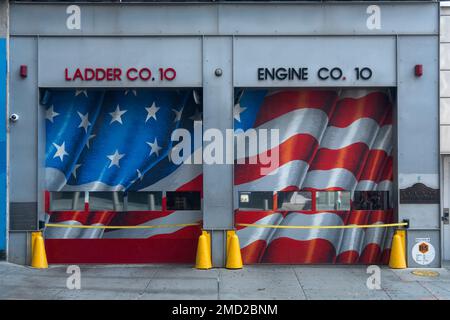 Pompiers 10 House, Ground Zero, Manhattan, New York, États-Unis Banque D'Images