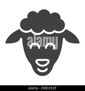 Icône de glyphe de mouton, pâques et vacances, graphiques vectoriels de signe d'agneau, un motif Uni sur fond blanc, eps 10. Illustration de Vecteur