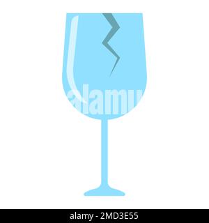 Icône plate de symbole fragile, logistique et livraison, graphiques vectoriels de signe de soin, un motif Uni coloré sur un fond blanc, eps 10 Illustration de Vecteur