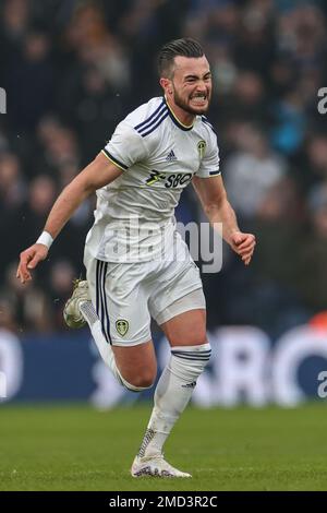 Jack Harrison #11 de Leeds United pendant le match de Premier League Leeds United contre Brentford à Elland Road, Leeds, Royaume-Uni. 22nd janvier 2023. (Photo de Mark Cosgrove/News Images) à Leeds, Royaume-Uni, le 1/22/2023. (Photo de Mark Cosgrove/News Images/Sipa USA) crédit: SIPA USA/Alay Live News Banque D'Images