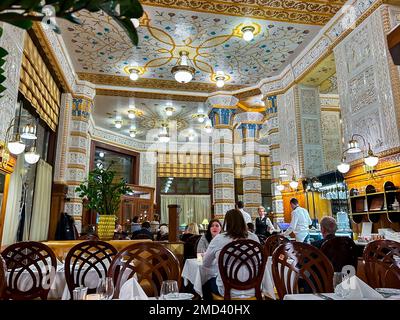 Prague, République Tchèque, intérieur Historic Cafe, ancien restaurant intérieur Hôtel, Imperial Cafe, dans le centre de la vieille ville Banque D'Images