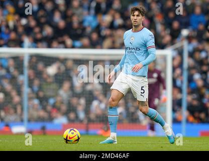 Manchester, Royaume-Uni. 22nd janvier 2023. John Stones de Manchester City pendant le match de la Premier League au Etihad Stadium de Manchester. Le crédit photo devrait se lire: Andrew Yates/Sportimage crédit: Sportimage/Alay Live News Banque D'Images