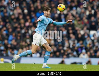 Manchester, Royaume-Uni. 22nd janvier 2023. John Stones de Manchester City pendant le match de la Premier League au Etihad Stadium de Manchester. Le crédit photo devrait se lire: Andrew Yates/Sportimage crédit: Sportimage/Alay Live News Banque D'Images