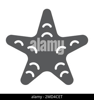 Icône de glyphe de Starfish, animaux et sous-marins, graphiques de vecteur de signe aquatique, un motif solide sur un fond blanc, eps 10. Illustration de Vecteur