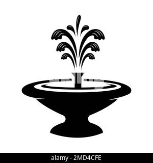 modèle de dessin vectoriel du logo water fountain icon Banque D'Images