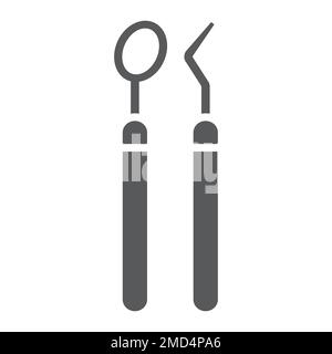 Dentiste Outils glyphe icône, stomatologie et dentaire, les graphiques de vecteur de signe de soins, un motif Uni sur un fond blanc, eps 10. Illustration de Vecteur