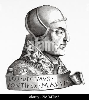 Le pape Léon X (1475-1521) est né Giovanni di Lorenzo de Medici. Pape de 1513 jusqu'à sa mort en 1521. 16th siècle. Les arts du Moyen-âge et à la période de la Renaissance par Paul Lacroix, 1874 Banque D'Images