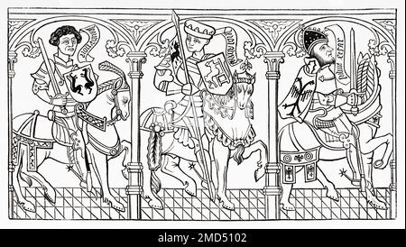 Jean Dunois, roi Alexandre, Jules César. Tirages analogues aux premières cartes à jouer du 15th siècle. Les arts du Moyen-âge et à la période de la Renaissance par Paul Lacroix, 1874 Banque D'Images