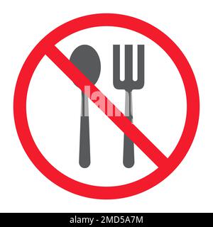 Pas d'icône de glyphe manger, interdiction et interdit, pas de graphique vecteur de signe alimentaire, un motif solide sur un fond blanc, eps 10. Illustration de Vecteur