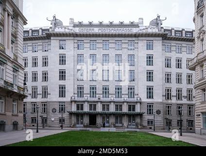 Vienne, Autriche, décembre 2019 : bâtiment historique de la banque autrichienne d'épargne postale. Conçu par le célèbre architecte autrichien Otto Wagner, terminé Banque D'Images