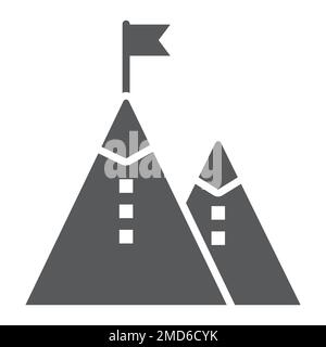 Business Mission glyphe icône, développement et affaires, graphiques de vecteur de signe de montagne, un motif Uni sur un fond blanc, eps 10. Illustration de Vecteur