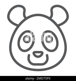 Icône de la ligne Panda, animal et zoo, graphiques vectoriels de signe d'ours, un motif linéaire sur un fond blanc, eps 10. Illustration de Vecteur