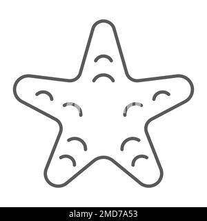 Starfish icône de ligne mince, animal et sous-marin, graphiques de vecteur de signe aquatique, un motif linéaire sur un fond blanc, eps 10. Illustration de Vecteur