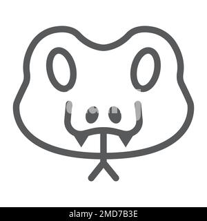 Icône Snake Line, animal et zoo, reptile signe vector graphiques, un motif linéaire sur un fond blanc, eps 10. Illustration de Vecteur