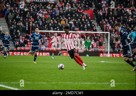 Sunderland AFC avance Amad Diallo en action contre Middlesbrough dans le championnat Sky Bet. Banque D'Images