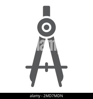 Divider l'icône de glyphe, l'école et l'éducation, le signe de boussole graphiques vectoriels, un motif Uni sur un fond blanc, eps 10. Illustration de Vecteur