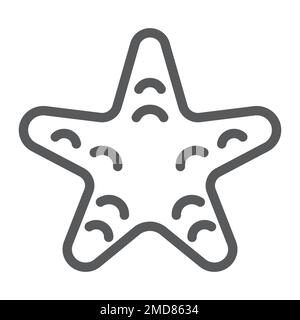 Icône de ligne de Starfish, animaux et sous-marins, graphiques de vecteur de signe aquatique, un motif linéaire sur un fond blanc, eps 10. Illustration de Vecteur