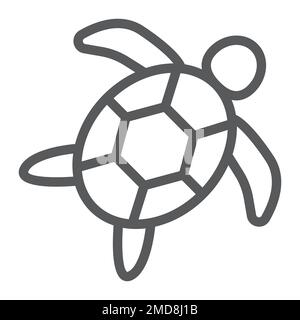 Icône de ligne de tortue de mer, animaux et sous-marins, graphiques de vecteur de signe aquatique, un motif linéaire sur un fond blanc, eps 10. Illustration de Vecteur