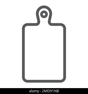 Icône de ligne de planche à découper, cuisine et cuisine, graphiques vectoriels de panneau de planche à découper, un motif linéaire sur fond blanc, eps 10. Illustration de Vecteur