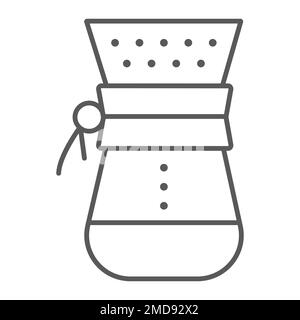 Chemex icône de ligne mince, café et café, graphiques de vecteur de signe de cafetière, un motif linéaire sur un fond blanc, eps 10. Illustration de Vecteur