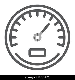 Icône de ligne de compteur de vitesse, données et analyses, signe de vitesse, graphiques vectoriels, motif linéaire sur fond blanc, eps 10. Illustration de Vecteur