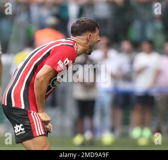 Sao Paulo, Brésil. 22nd févr. 2023. Calleri lors d'un match entre Palmeiras et Sao Paulo à Allianz Parque à Sao Paulo, Brésil (Fernando Roberto/SPP) crédit: SPP Sport Press photo. /Alamy Live News Banque D'Images