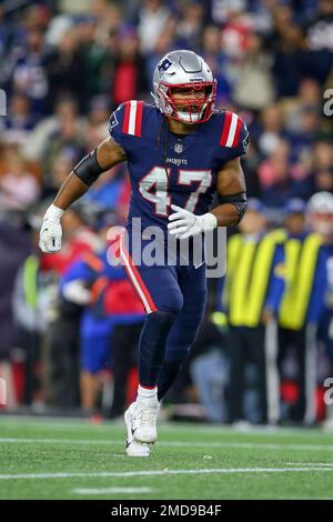 New England Patriots fullback Jakob Johnson (47) runs during the second  half of an NFL football game against the Tampa Bay Buccaneers, Sunday, Oct.  3, 2021, in Foxborough, Mass. (AP Photo/Stew Milne