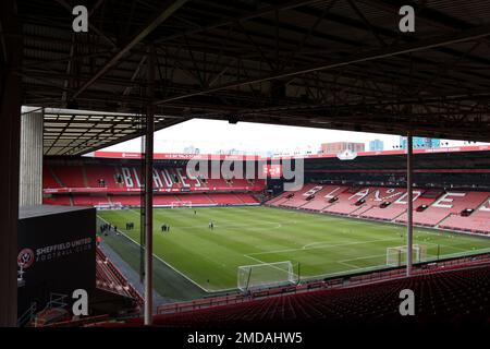 Sheffield, Royaume-Uni. 22nd janvier 2023. Sheffield, Angleterre, 22 janvier 2023: Pre match Bramall Lane, Sheffield (Sean Chandler/SPP) crédit: SPP Sport Press photo. /Alamy Live News Banque D'Images
