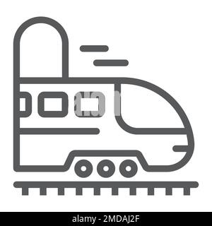 Icône de ligne de chemin de fer, voyage et tourisme, métro dans le tunnel signe vector graphiques, un modèle linéaire sur un fond blanc, eps 10. Illustration de Vecteur
